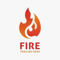 Burning fire logo design vector