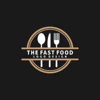 Vintage food restaurant logo design vector