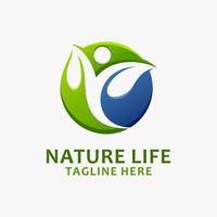 Nature life logo design vector