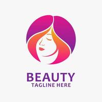 Beauty woman logo design vector