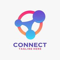 Connect tech logo design vector