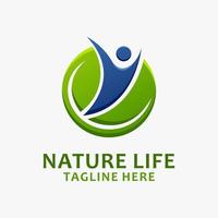 Nature life logo design vector