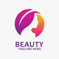 Beauty woman logo design vector