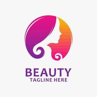 Beauty woman logo design vector