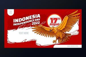 plantilla de diseño del día de la independencia de indonesia con garuda voladora vector