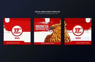 Template Design of Indonesian Independence Day 2022 vector