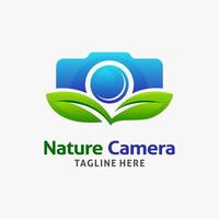 Nature camera logo design vector