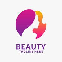 Beauty woman logo design vector