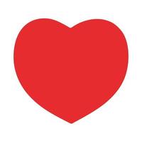 icono de corazón rojo plano aislado en un fondo blanco. ilustración vectorial vector de símbolo editable en formato eps10
