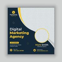 Corporate and digital marketing agency social media post template vector