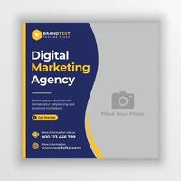 Corporate and digital marketing agency social media post template vector