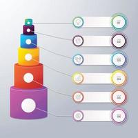 Line step infographic. 6 options workflow diagram, circle timeline number infograph, process steps chart. Linear vector infographics. Process order infographic arrow and steps point illustratio