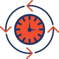 icono de color de tiempo de procesamiento vector