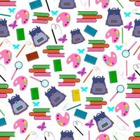 Funny pattern with school supplies vector