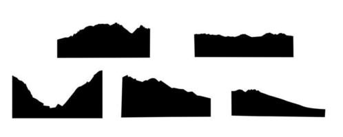 contornos aislados de montañas vector