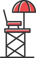 Lifeguard Chair Filled Retro vector