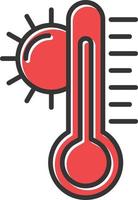 High Temperatures Filled Icon vector