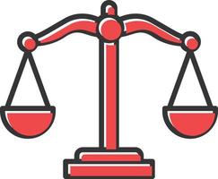 Justice Scale Filled Icon vector