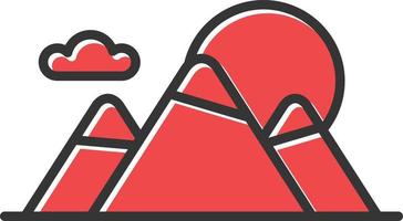 Mountains Filled Icon vector