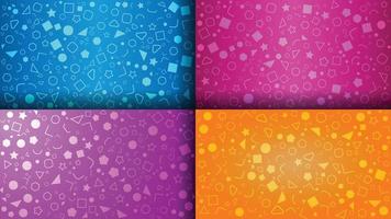 Random Geometric Pattern Gradient Background Set vector