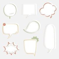 collection set of hand drawing frame border, blank speech bubble balloon, think, speak, talk, text box, banner, flat, design, vector illustration