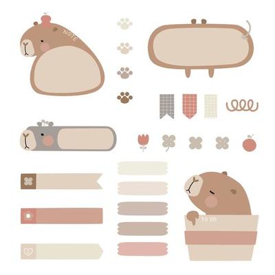 set of cute hand drawn, doodle text box with icon, speech bubble balloon, text box, flat design, vector, illustration