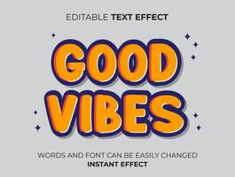 good vibes text effect vector