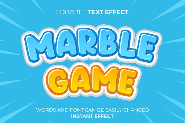 marble game text effect template