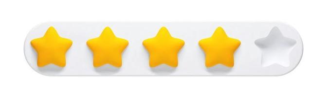 Vector 3d realistic illustration of a feedback star, evaluation of a product or service