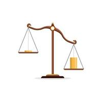 Justice scales not weight balance. Unfair judgment. Advantage of the rich. inequality vector