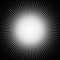 círculo de puntos blancos sobre un fondo negro. luz en la oscuridad vector