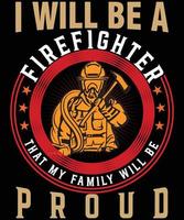 Firefighter T Shirt Design vector