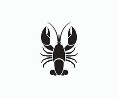 Lobster silhouette icon on white background. Crawfish vector icon template.