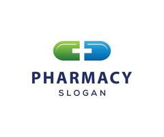 logotipo de farmacia. píldora moderna, plantilla de logotipo de drogas. vector