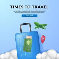 maleta, concepto, aeropuerto, estilo de vida, bolsa, equipaje, pasaporte, equipaje, libertad, mochila, folleto, ubicación vector