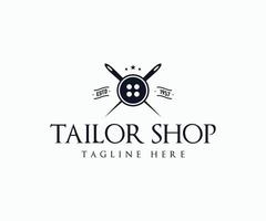 Vintage Tailor Logo Concept. Tailor Sewing Logo Badges and Labels vector