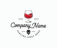 vector de logotipo de vino en un estilo limpio, moderno y elegante