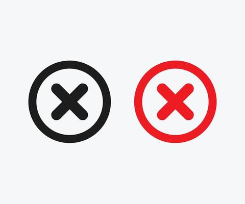 Cross Mark Icon Checkmark And X Mark Icon Vector