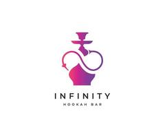 Hookah Bar logo design template on white background vector