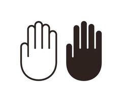 Hand Icon. Vector Stop Symbol. Palm Outline. Sign Silhouette Outline Hand