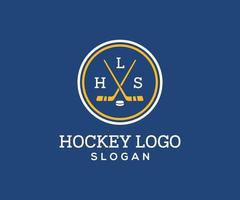 plantilla de vector de diseño de logotipo de juego de hockey creativo.