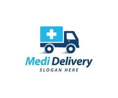 Fast Medicine Delivery Logo Template vector