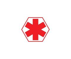 Medical symbol of the Emergency - Star of Life - icon vector on white background.