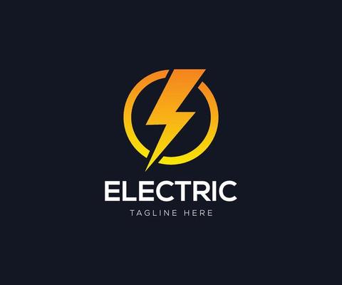 Lightning, electric power vector logo design element. Energy and thunder electricity symbol concept.