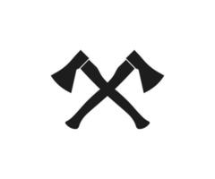 Axe logo icon design template elements, Crossed axe vector. vector