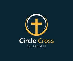 Circle Cross Logo, Christian Cross Logo Template vector