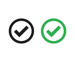 icono de marca de verificación verde marca de verificación en el conjunto de vectores circulares