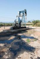 gato de bomba con contaminación de petróleo crudo foto