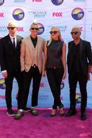 LOS ANGELES, JUL 22 - Tom Dumont, Adrian Young, Gwen Stefani, Tony Kanal arriving at the 2012 Teen Choice Awards at Gibson Ampitheatre on July 22, 2012 in Los Angeles, CA photo