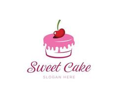Sweet Cake Logo Template. Bakery Cake Logo. vector